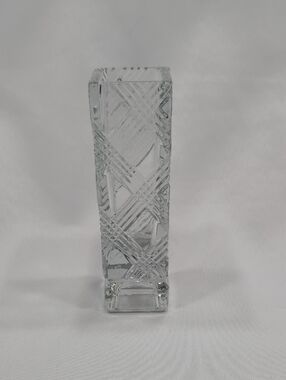 Avon Clear Patterned Glass Vase